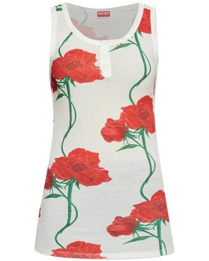 KENZO Archive Roe Floral-Print Tank Top - White