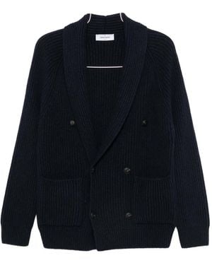 Gran Sasso Double-Breasted Ribbed-Knit Cardigan - Blue