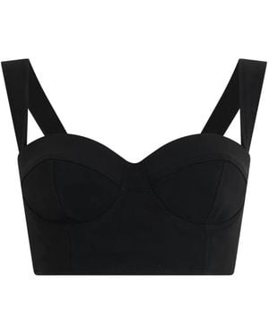 Moschino Sweetheart-Neck Cropped Top - Black