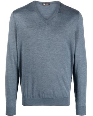Colombo Gestrickter Pullover Mit V-Ausschnitt - Blau
