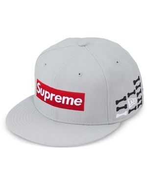 Supreme X New Era Bones Box Logo Cap - Grey