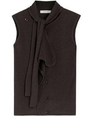 Lemaire Débardeur En Maille À Col Noué - Noir