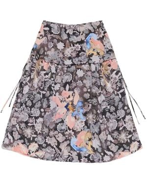 Bimba Y Lola フローラル マキシスカート - ブラック