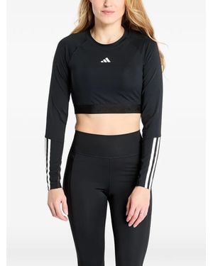 adidas Hyperglam Cropped Long-Sleeve Top - Black