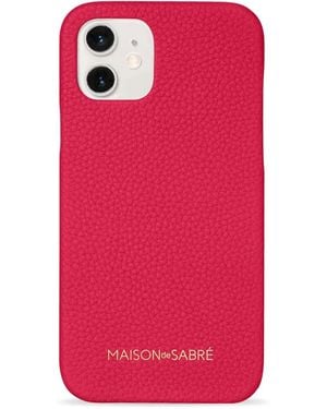 Maison De Sabre Iphone 12 Pebbled Leather Phone Case - Pink