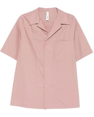 Hevò Novoli Short-Sleeve Chest-Pocket Shirt - Pink