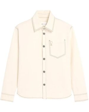 Ami Paris Katoenen Ami De Coeur Shirtjack - Naturel