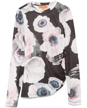 Stine Goya Asymmetric Long-Sleeves Top - Gray