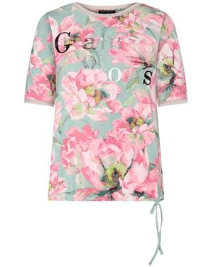 Betty Barclay Floral-Print Drawstring-Hem T-Shirt - Pink
