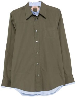 N°21 Logo-Embroidered Shirt - Green