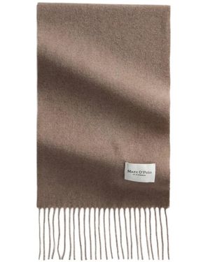Marc O' Polo Fringed Wool Scarf - Brown