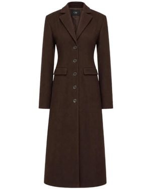 OW Collection Manteau Yrsa À Simple Boutonnage - Brown