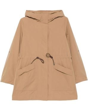 Geox Dandra Drawstring Parka Coat - Natural