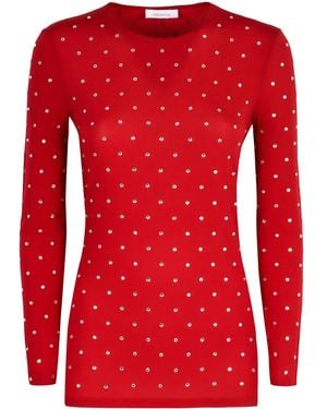 Rabanne T-Shirt Verfraaid Met Kristallen - Rood