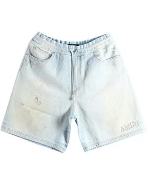 Amiri Crystals Denim Shorts - Blue
