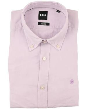 BOSS Chemise À Logo Brodé - Pink
