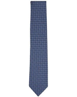ZEGNA Geometric-Pattern Tie - Blue
