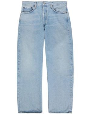 Agolde Afton Faded-Effect Straight-Leg Jeans - Blue