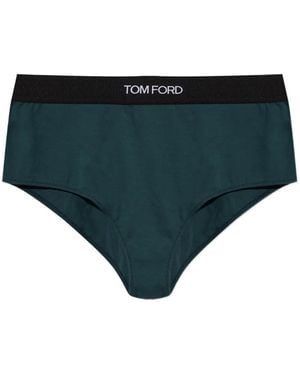 Tom Ford Logo-Waistband Briefs - Black