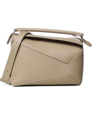 Loewe Medium Puzzle Shoulder Bag - Natural