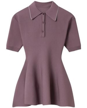 Stella McCartney Short-Sleeve Polo Top - Purple