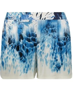 Alberta Ferretti Printed Silk Shorts - Blue