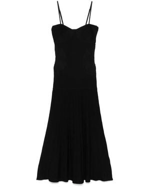 Sandro Robe Longue À Encolure Cœur - Noir