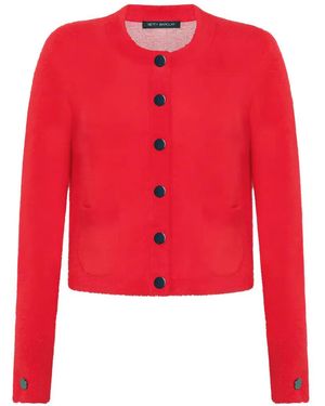 Betty Barclay Button-Up Patch-Pocket Cardigan - Red
