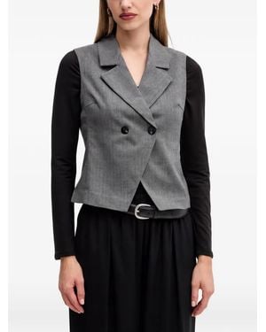 Benetton Double-Breasted Waistcoat - Black