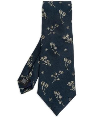 Paul Smith Floral-Jacquard Tie - Blue