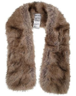 Stand Studio Lone Faux Fur Scarf-Donna - Marrone
