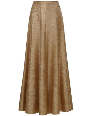 Azeeza Soren Lamé Maxi Skirt - Brown