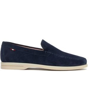 Bally Switz Moc Suede Loafers - Blue