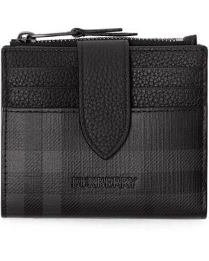 Burberry Check Portemonnaie - Schwarz