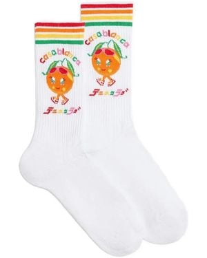 CASABLANCA Calzini Kawaii Con Stampa Frutta - Bianco