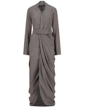Rick Owens Maxi Wrapped Dress - Grey