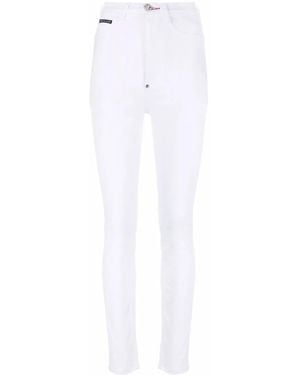 Philipp Plein Super High-Waist Skinny Jeans - White