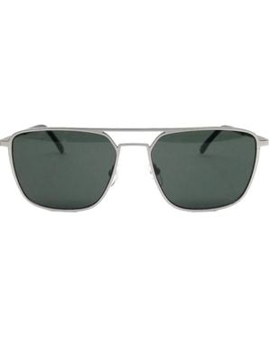 Lacoste Double-Bridge Rectangle-Frame Sunglasses - Green
