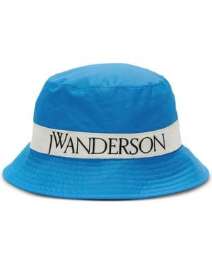 JW Anderson Cappello Bucket Con Ricamo - Blu