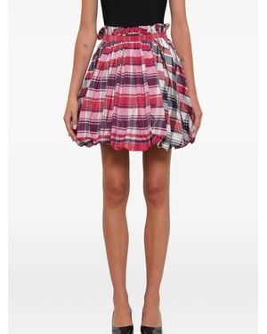 McQueen Falda A Cuadros Acampanada - Rojo