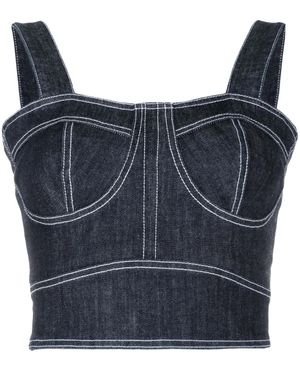 Lethicia Bronstein Ana Cropped-Jeans-Top - Blau