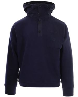 Ballantyne Logo-Embroidered Button-Up Hoodie - Blue