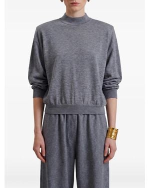 Frankie Shop Rue Padded High-Neck Jumper - Grey