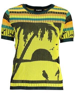 Desigual Palm Tree-Print T-Shirt - Yellow