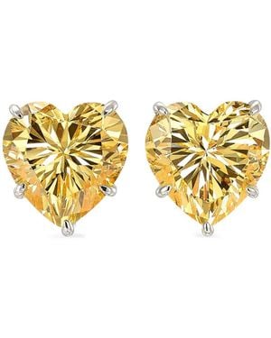 Anabela Chan Canary Heart ダイヤモンド ピアス 18kホワイトゴールド - メタリック