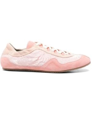 Cecilie Bahnsen Blaise Windflower-Embroidered Suede Trainers - Pink