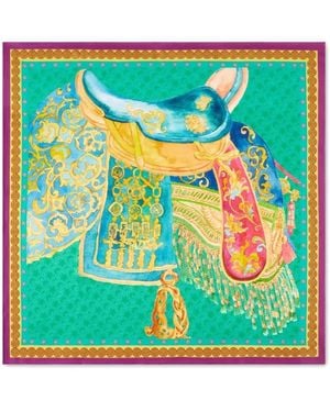 Shanghai Tang Tang Foulard Floral Scarf - Green