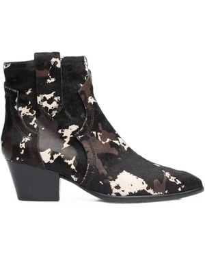 Ash Flare Cowboy Boots - Black