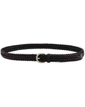 Dragon Diffusion Braided Leather Belt - White