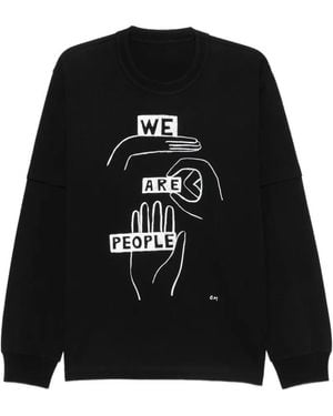 Sacai Graphic-Print Long-Sleeve T-Shirt - Black